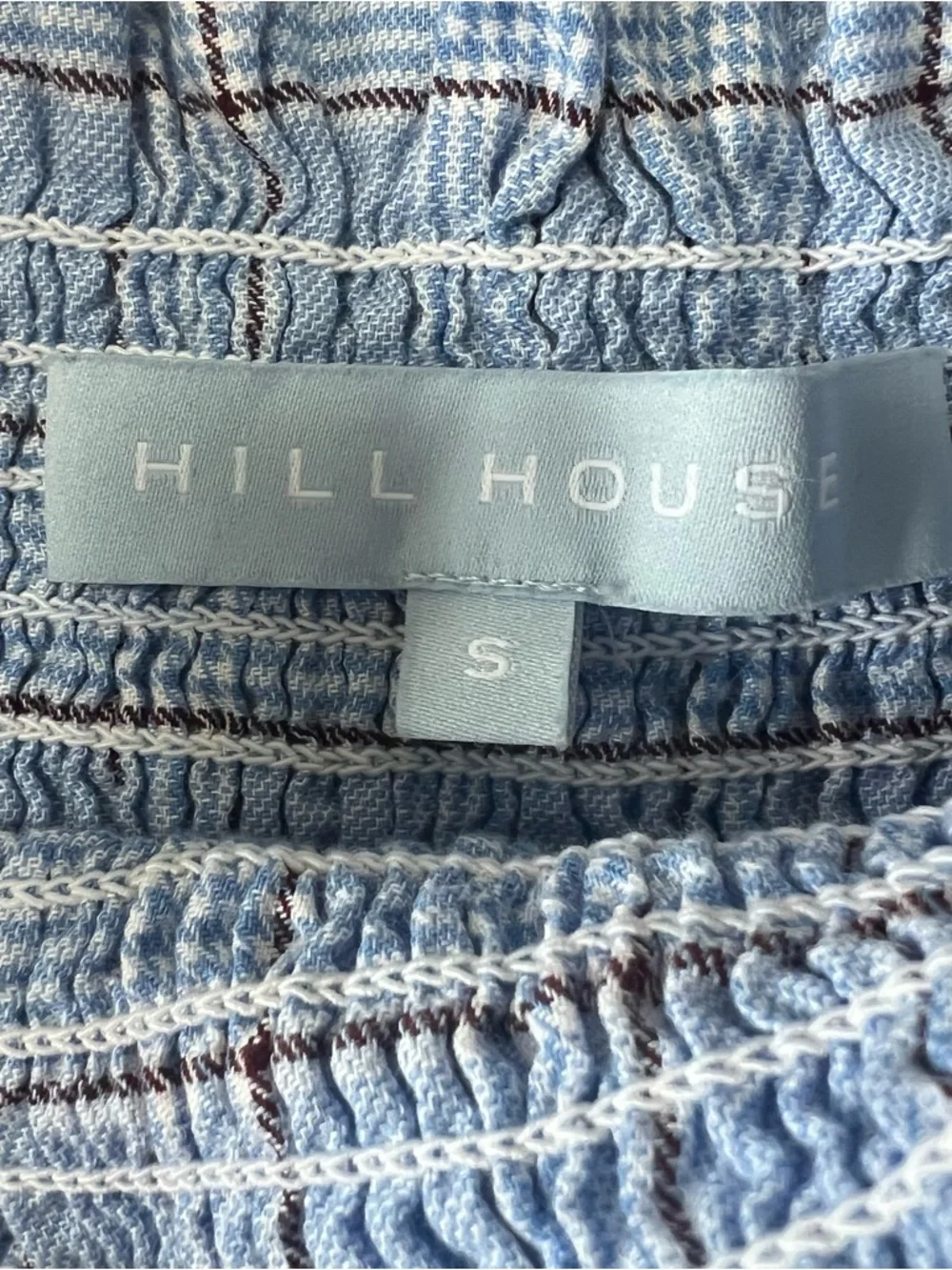 Hill House Nesli Nap Dress Puff Sleeve Square Neck Tiered Plaid Small Coquette - Picture 3 of 8